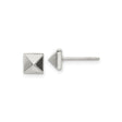 316 Stainless Steel Stud Earrings, Pyramid Square Design, Modern Rocker Style Unisex Jewelry