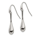 Stainless Steel Teardrop Dangle Earrings, Polished Lightweight Hook Style, Hypoallergenic Design