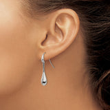Stainless Steel Teardrop Dangle Earrings, Polished Lightweight Hook Style, Hypoallergenic Design
