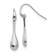 Stainless Steel Teardrop Dangle Earrings, Polished Lightweight Hook Style, Hypoallergenic Design