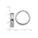 Stainless Steel Hoop Earrings with Faceted Hammered Texture, Modern Minimalist Unisex Design