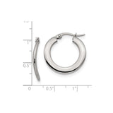 316 Stainless Steel Hoop Earrings, Classic Round High-Polish Design, Hinged Clasp, Lightweight Jewelry