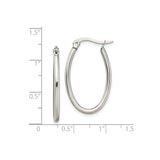 Stainless Steel Oval Hoop Earrings, Polished Minimalist Design, Hypoallergenic and Lightweight