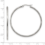 Stainless Steel Twisted Rope Hoop Earrings, Large Bold Textured Hoops for Women