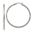 Stainless Steel Twisted Rope Hoop Earrings, Large Bold Textured Hoops for Women