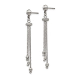 316 Stainless Steel Dangle Earrings with Multiple Chain Strands and Bead Accents