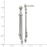 316 Stainless Steel Dangle Earrings with Multiple Chain Strands and Bead Accents
