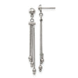 316 Stainless Steel Dangle Earrings with Multiple Chain Strands and Bead Accents