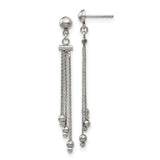 316 Stainless Steel Dangle Earrings with Multiple Chain Strands and Bead Accents
