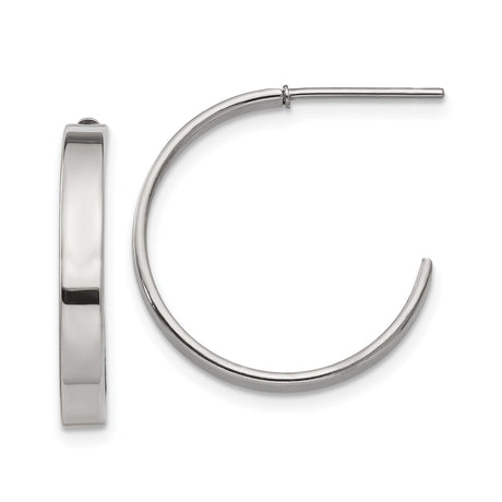 Stainless Steel Hoop Earrings, Polished Minimalist Round Design for Women