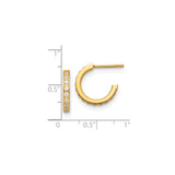 316 Stainless Steel Hoop Earrings with Cubic Zirconia, Polished Minimalist Design for Women