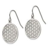 Stainless Steel Dangle Earrings with Laser-Cut Flower of Life Design, Boho Spiritual Jewelry for Women