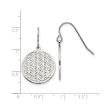 Stainless Steel Dangle Earrings with Laser-Cut Flower of Life Design, Boho Spiritual Jewelry for Women