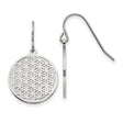 Stainless Steel Dangle Earrings with Laser-Cut Flower of Life Design, Boho Spiritual Jewelry for Women