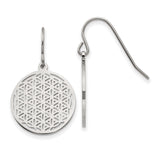 Stainless Steel Dangle Earrings with Laser-Cut Flower of Life Design, Boho Spiritual Jewelry for Women