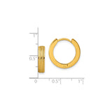 316 Stainless Steel Hoop Earrings with Textured Band and Polished Edges, Unisex Minimalist Design