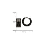 Stainless Steel Huggie Hoop Earrings, Black Arc Design, Sleek Minimalist Unisex Style