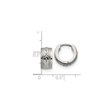 316 Stainless Steel Huggie Hoop Earrings with Geometric Pattern and Hinged Closure