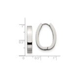 316 Stainless Steel Hoop Earrings, Polished Oval Hinged Design, Minimalist Unisex Style