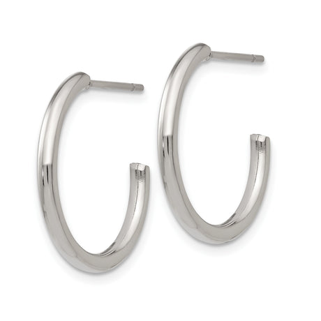 Stainless Steel Hoop Earrings, Smooth Polished Lightweight Minimalist Design, Hypoallergenic for Women