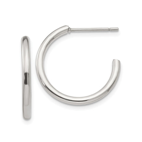 Stainless Steel Hoop Earrings, Smooth Polished Lightweight Minimalist Design, Hypoallergenic for Women
