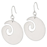 Stainless Steel Dangle Earrings with Spiral Wave Design, Modern Boho Coastal Style