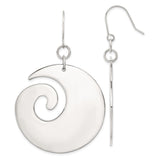 Stainless Steel Dangle Earrings with Spiral Wave Design, Modern Boho Coastal Style