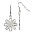 Stainless Steel Dangle Earrings with Cutout Flower Design, Lightweight Boho Chic Style for Women