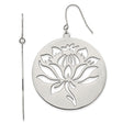 Stainless Steel Drop Earrings with Lotus Flower Cutout, Boho Spiritual Yoga Style