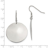 Stainless Steel Dangle Earrings with Round Disc Design, High Polish Finish, Minimalist Style