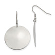 Stainless Steel Dangle Earrings with Round Disc Design, High Polish Finish, Minimalist Style
