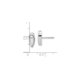Stainless Steel Stud Earrings with Cubic Zirconia, Oval Bezel Set, Modern Minimalist Design