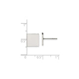 316 Stainless Steel Square Stud Earrings, Minimalist Polished Flat Face Design for Men and Unisex Wear