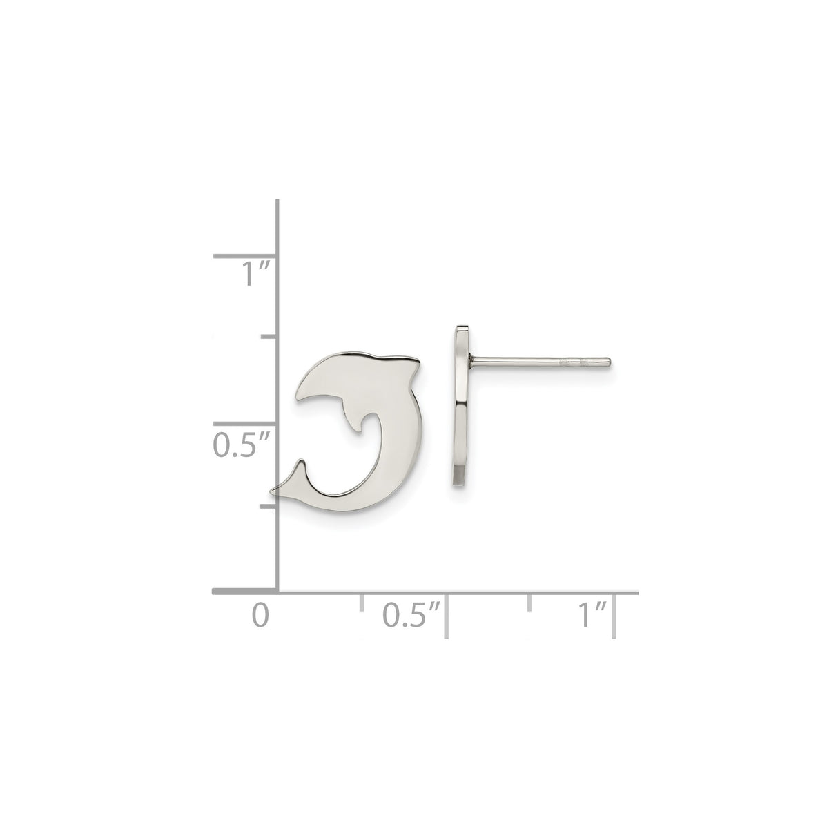 Stainless Steel Dolphin Stud Earrings, Minimalist Ocean Animal Design for Women and Girls