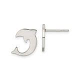 Stainless Steel Dolphin Stud Earrings, Minimalist Ocean Animal Design for Women and Girls
