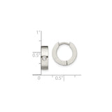 Stainless Steel Huggie Hoop Earrings with Cubic Zirconia, Brushed Finish, Minimalist Unisex Design