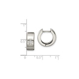 Stainless Steel Huggie Hoop Earrings with Cubic Zirconia Cross Symbol, Religious Style