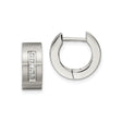 Stainless Steel Huggie Hoop Earrings with Cubic Zirconia, Brushed Finish, Modern Unisex Design