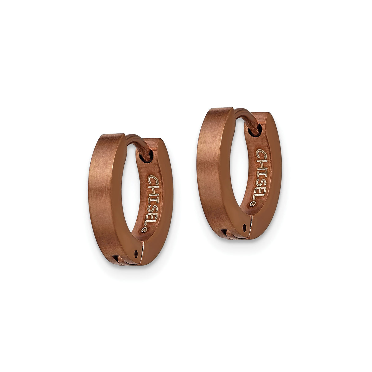 Stainless Steel Huggie Hoop Earrings, Rose Gold Tone, Minimalist Unisex Design