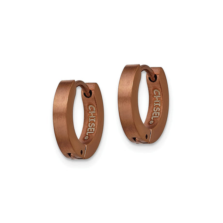 Stainless Steel Huggie Hoop Earrings, Rose Gold Tone, Minimalist Unisex Design