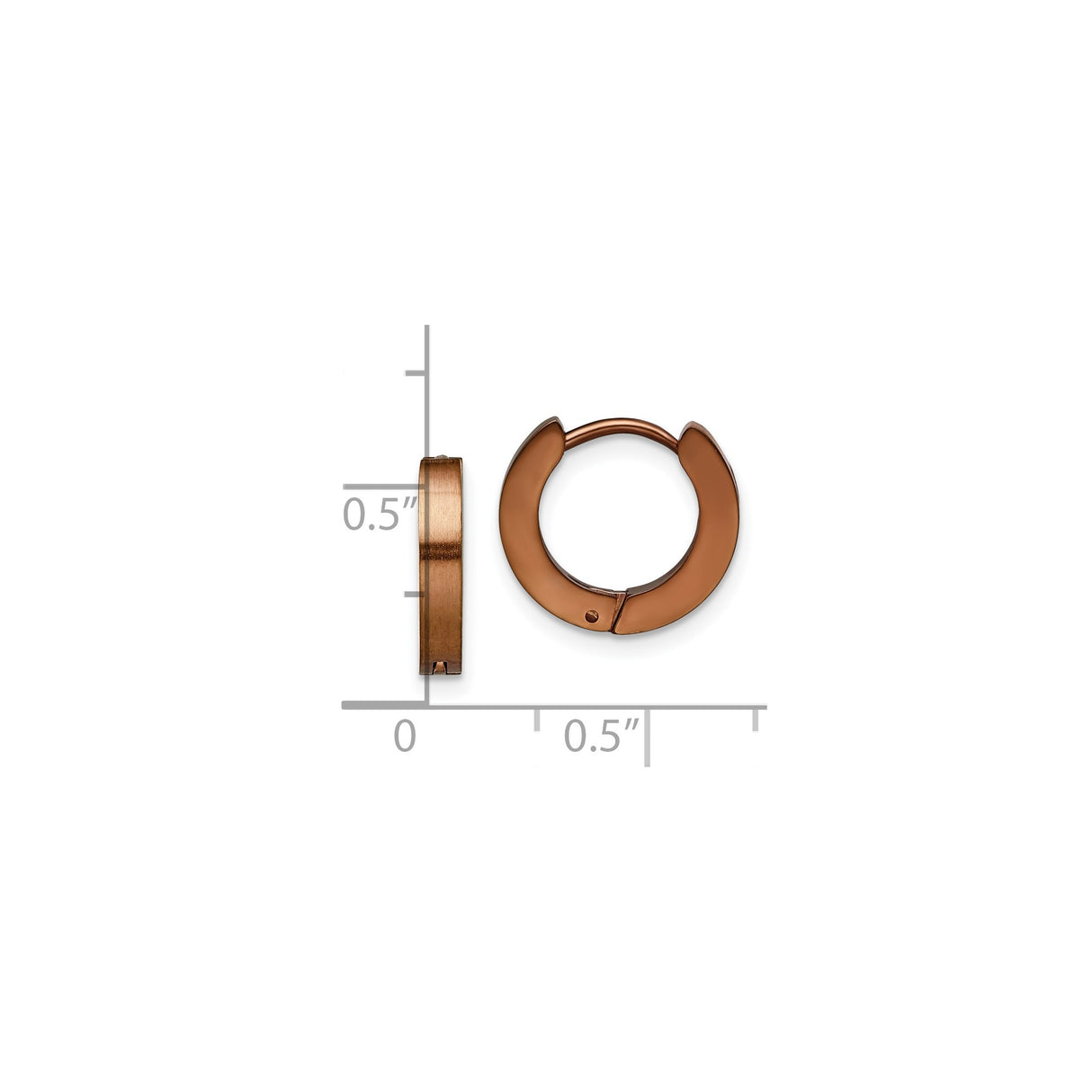 Stainless Steel Huggie Hoop Earrings, Rose Gold Tone, Minimalist Unisex Design