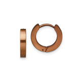 Stainless Steel Huggie Hoop Earrings, Rose Gold Tone, Minimalist Unisex Design