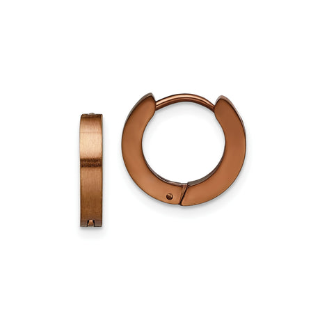 Stainless Steel Huggie Hoop Earrings, Rose Gold Tone, Minimalist Unisex Design
