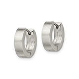 Stainless Steel Huggie Hoop Earrings, Brushed and Polished Minimalist Design