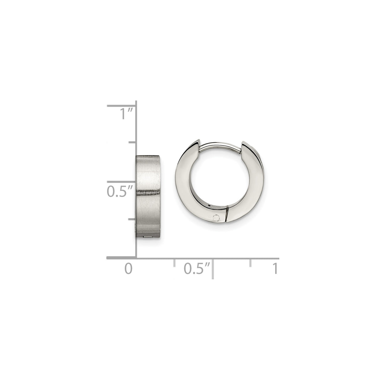 Stainless Steel Huggie Hoop Earrings, Brushed and Polished Minimalist Design