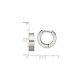 Stainless Steel Huggie Hoop Earrings, Brushed and Polished Minimalist Design
