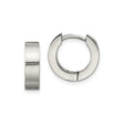 Stainless Steel Huggie Hoop Earrings, Brushed and Polished Minimalist Design