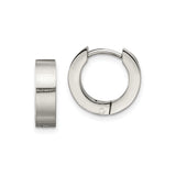 Stainless Steel Huggie Hoop Earrings, Brushed and Polished Minimalist Design