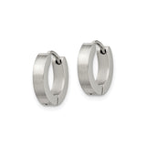 Stainless Steel Hoop Earrings, Brushed and Polished Finish, Hinged Minimalist Style for Men