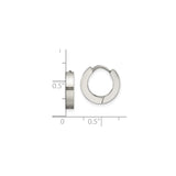 Stainless Steel Hoop Earrings, Brushed and Polished Finish, Hinged Minimalist Style for Men